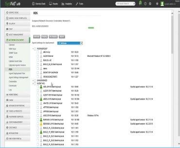 ITAM view in ITSM interface showing devices, OS, and last seen dates in a clear tabular format for efficient asset management. - SysAid